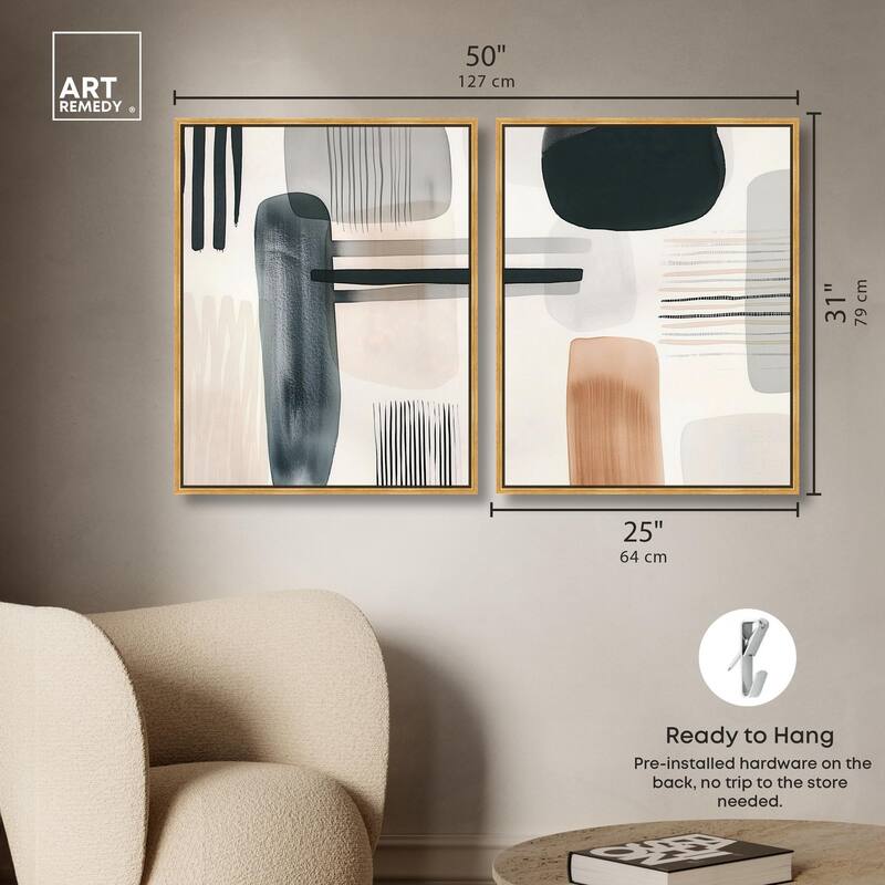 Softened Dimensions Canvas Set of 2 by Art Remedy