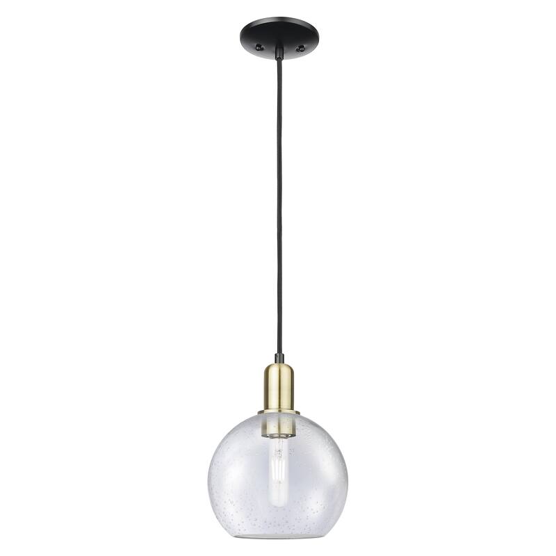 Innovations Lighting Endless Possibilities Arcadia - Athens - 1 Light 8" Cord Hung Mini Pendant - Black Antique Brass/Seedy