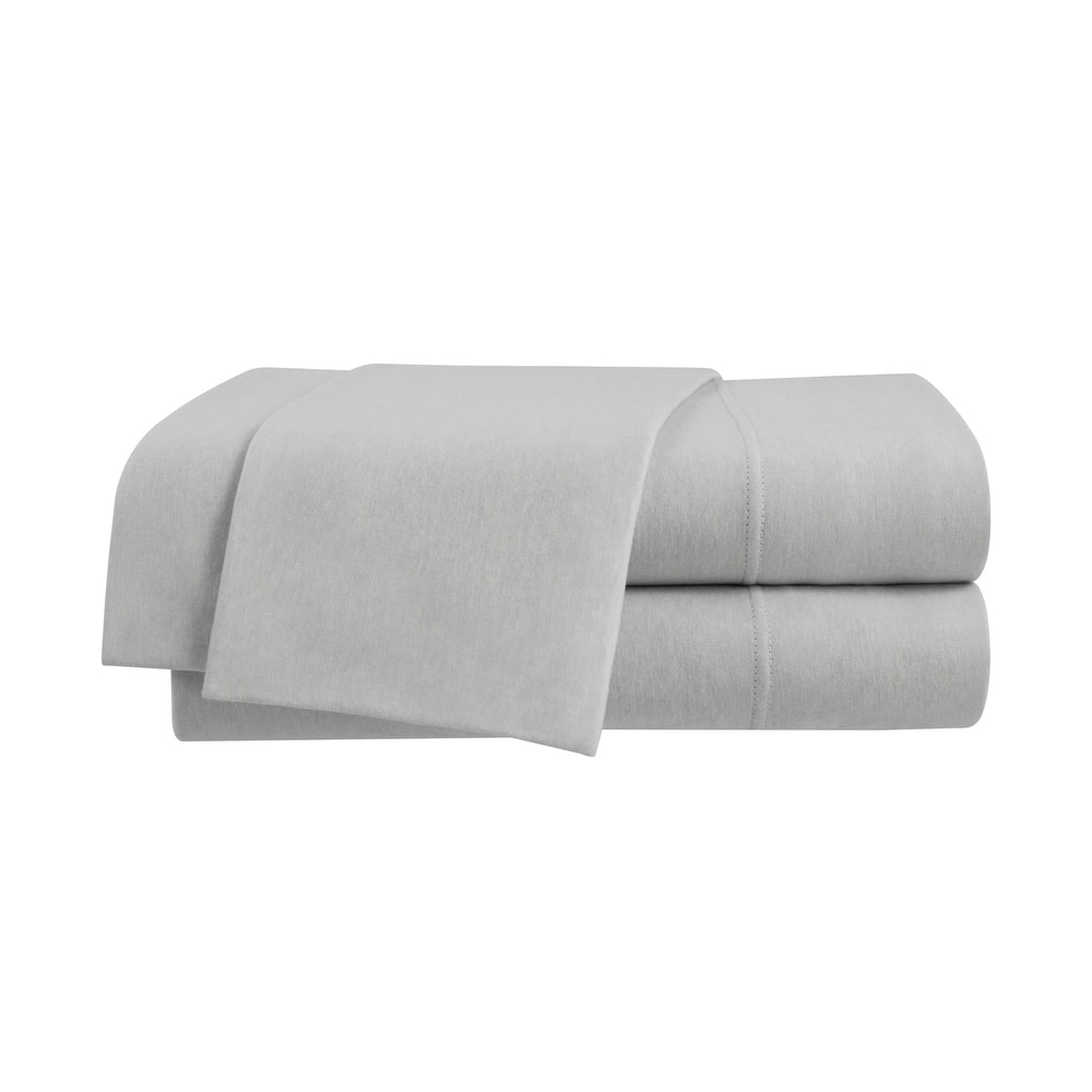 Vellux Solid Jersey Knit Sheet Set - Cotton Blend, Deep Pocket, Ultra Soft