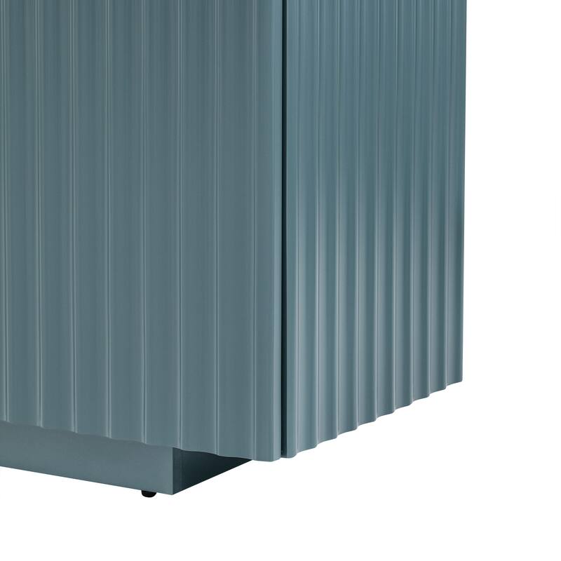 4 Wavy Doors Ample Storage Space Sideboard with Adjustable Shelves