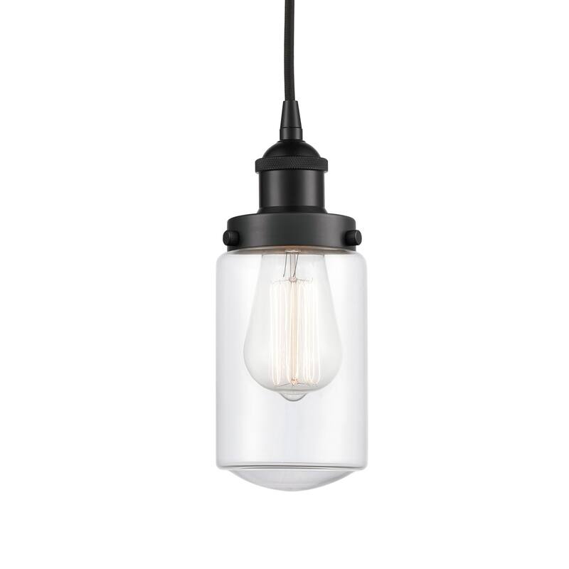 Innovations Lighting 616-1PH-10-5 Dover Pendant Dover 5" Wide Mini - Matte Black / Clear