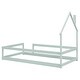 preview thumbnail 61 of 64, Twin Size Wood House-Shaped Headboard Floor Bed with Fences