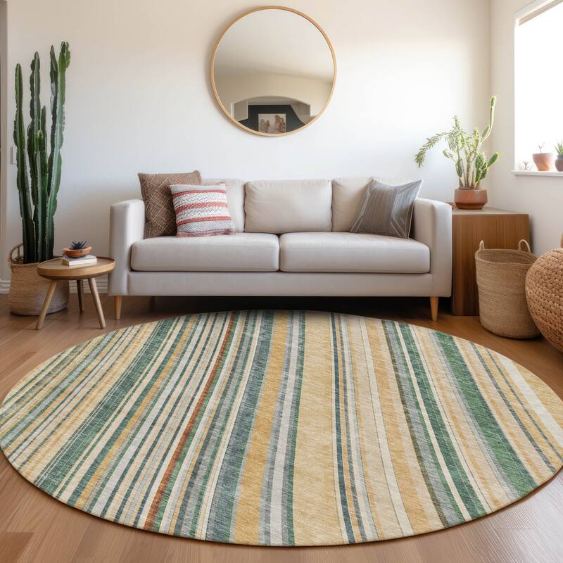 Premium Washable Super Soft Modern Flow Mayfield Rug - Beige - 8' x 8'