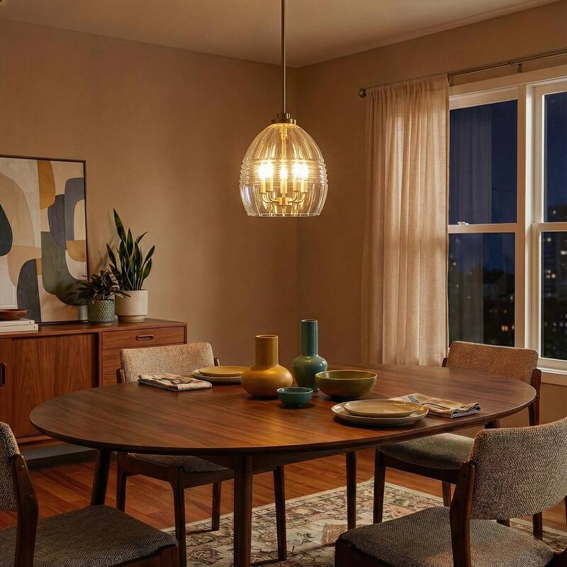 Yert 5-Light Pendant Hanging Light with Clear Glass - Gold