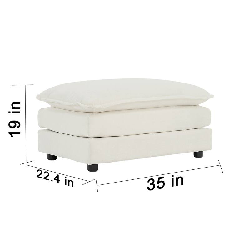 Upholstery Modular L Shaped Sectional Sofa With Reversible Ottoman for Living Room