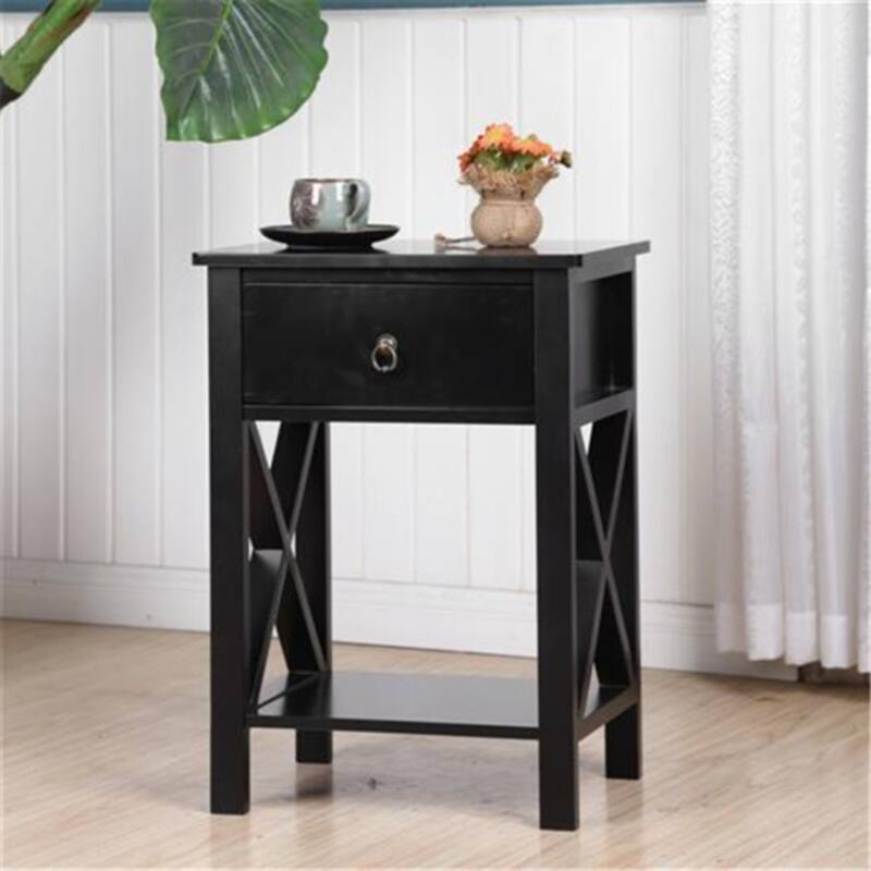 Modern Nightstand with Drawer and Shelf Stylish and Functional Bedside Table for Organized Living