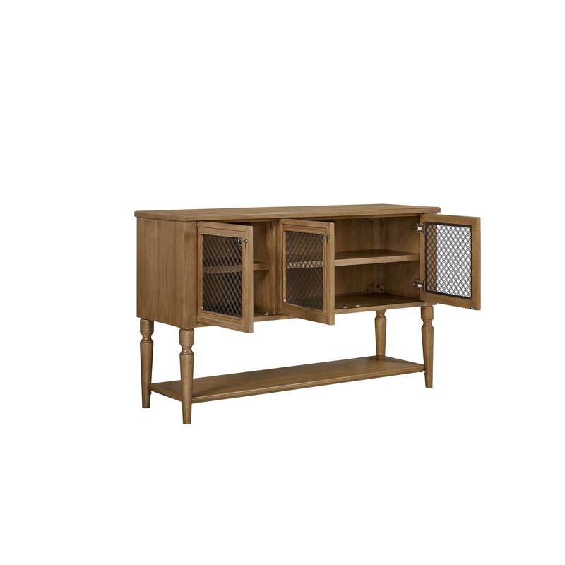 Sever w/ Mesh Door Fronts - Almond