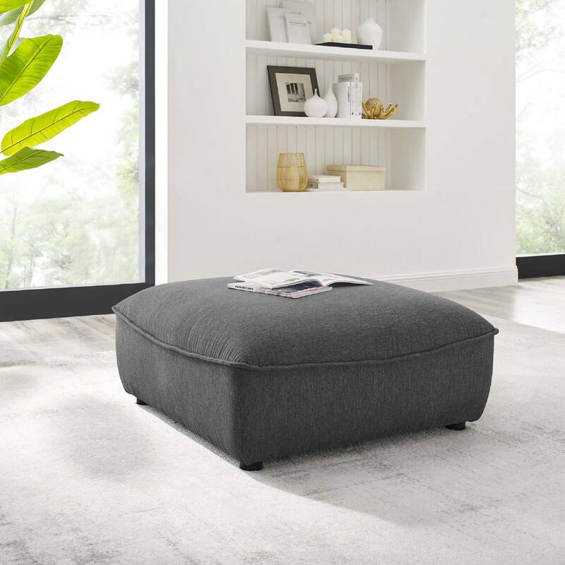 Modway Comprise Sectional Sofa Ottoman, Charcoal