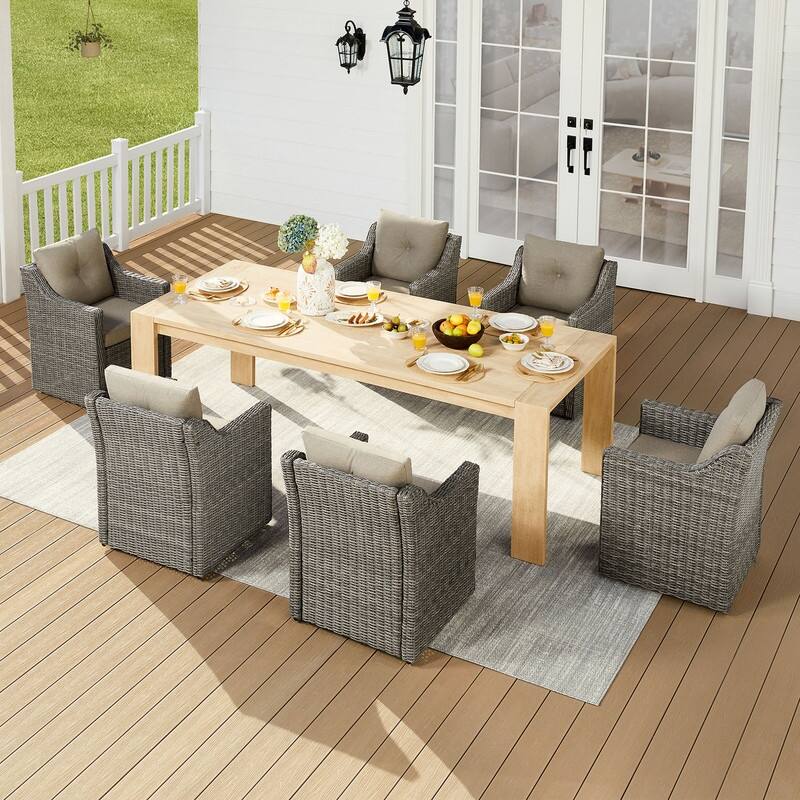 Murphy Outdoor Armchair Set Patio Furniture Set with Casters