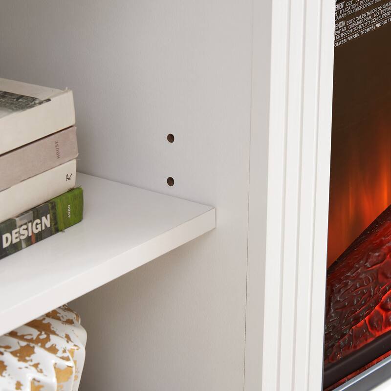 Modern Media Console Table TV Stand with 23" Fireplace Insert