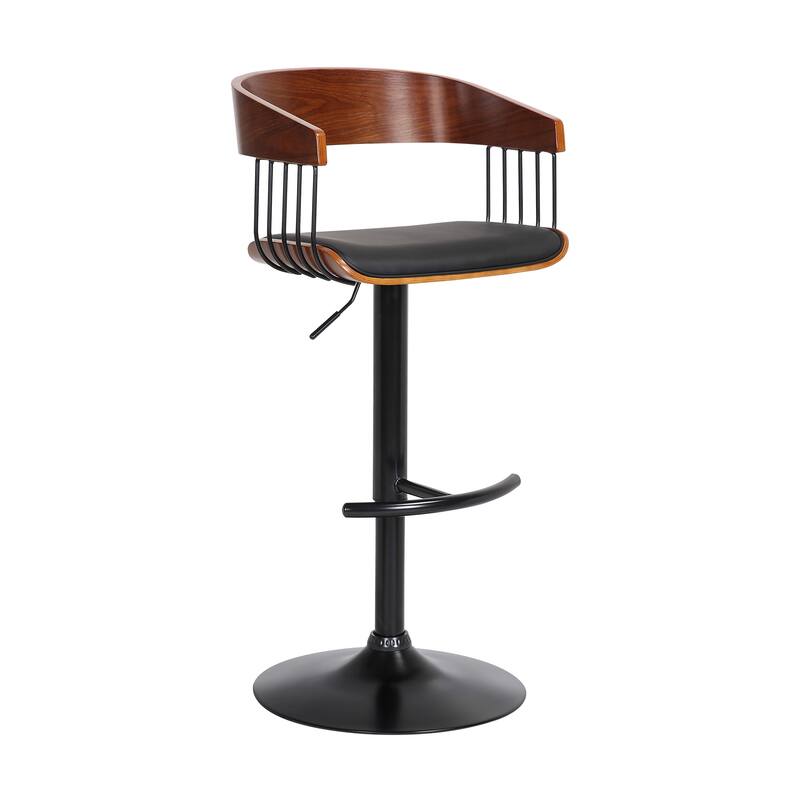 Larisa Metal and Wood Adjustable Height Swivel Bar Stool