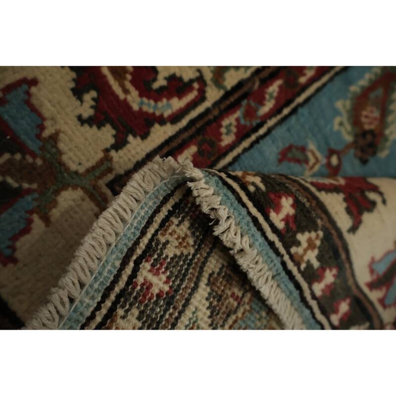 Hand Knotted Oriental 100% Wool Carpet Traditional All-Over Navy Blue & Blues Kazak Area Rug - 2' 10'' X 2' 0''