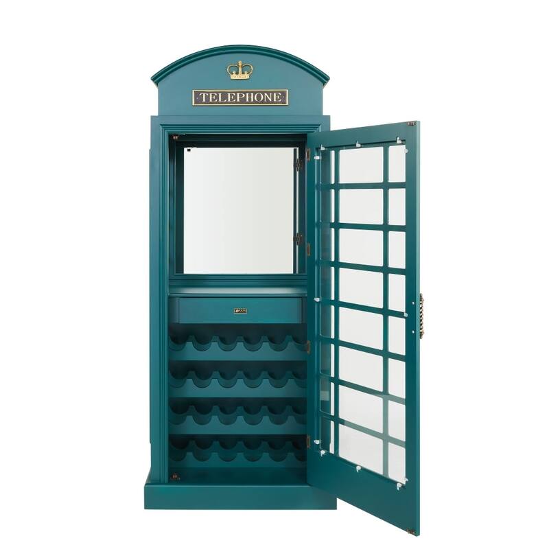 Old English Telephone Booth Bar Cabinet