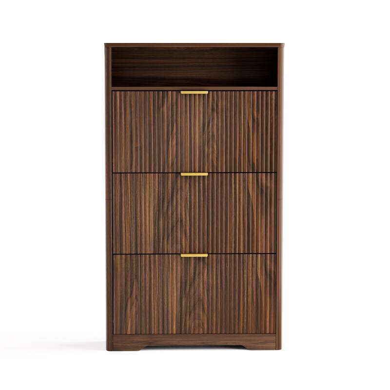 Shoe Cabinet Storage for Entryway Hidden Shoes Storage Cabinet with 3 Flip Drawers, Tall Free Standing Shoe Organizer Rack