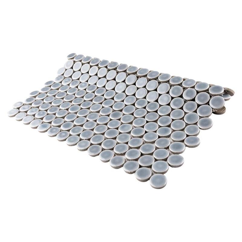 Merola Tile Hudson Penny Round Slate 11-7/8" x 12-5/8" Porcelain Floor and Wall Tile