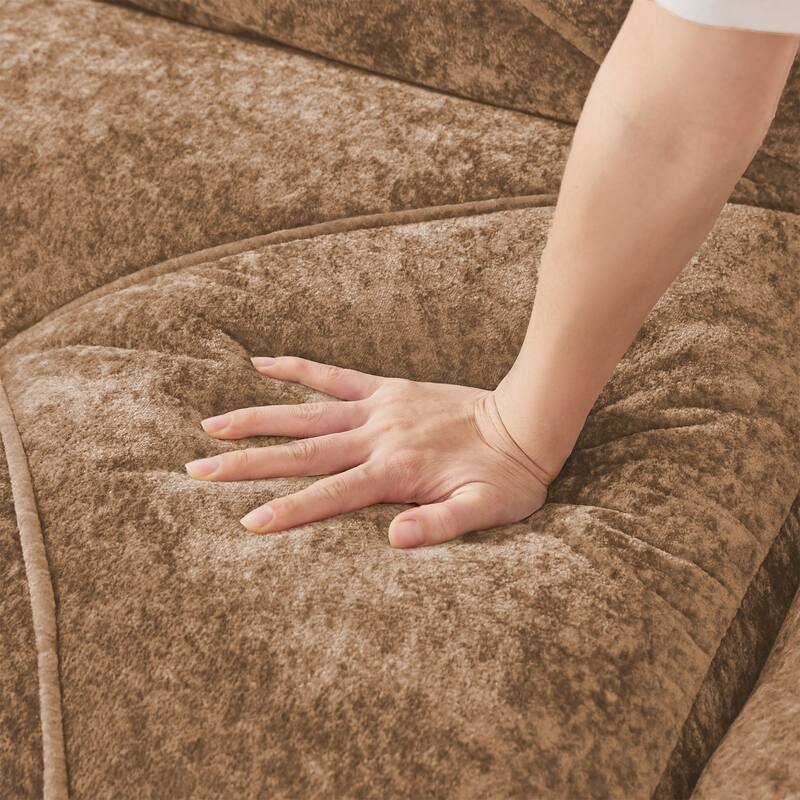 Roomfitters 2-Seater Tufted Velvet Sofa, No Assembly Boneless Cloud Couch with 32D High-Density Sponge