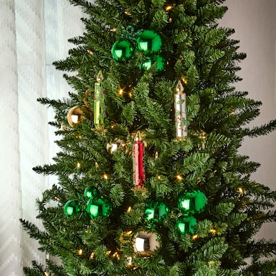 5.5" Retro Glass Candle Clip Ornament Set of 12