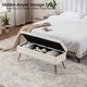 preview thumbnail 34 of 92, Velvet Storage Ottoman Bench with gold legs and Nailhead Trim for Bedroom/End of Bed/Entryway/Window