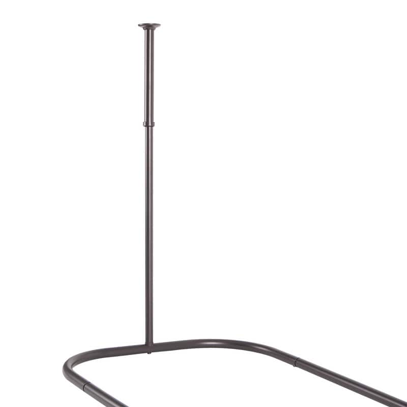 Utopia Alley Rustproof Wall Mounted Aluminum Hoop Shower Rod With Ceiling Support for Clawfoot Tub, 46 * 22 in