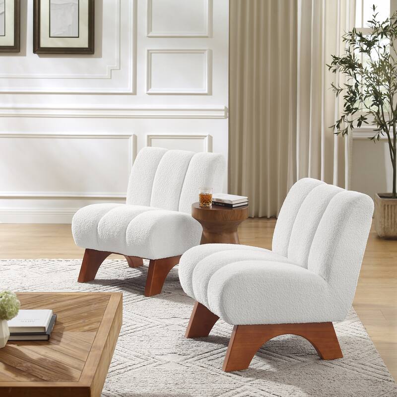 Art Leon Set of 2 Comfortable Armless Accent Chair Sectional