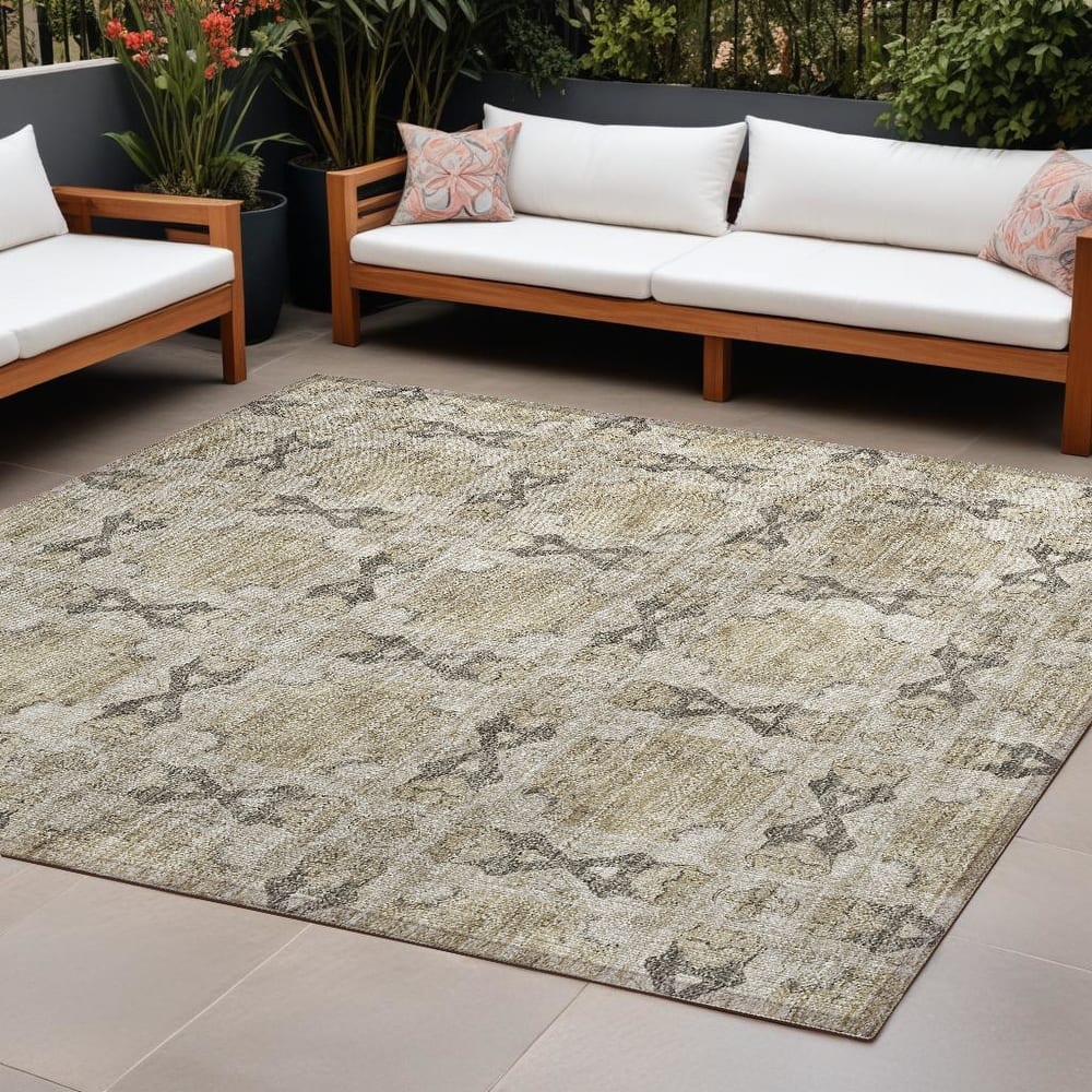Pax Graceful Floral Weather Resistant Blended Style Runner Outdoor Rug