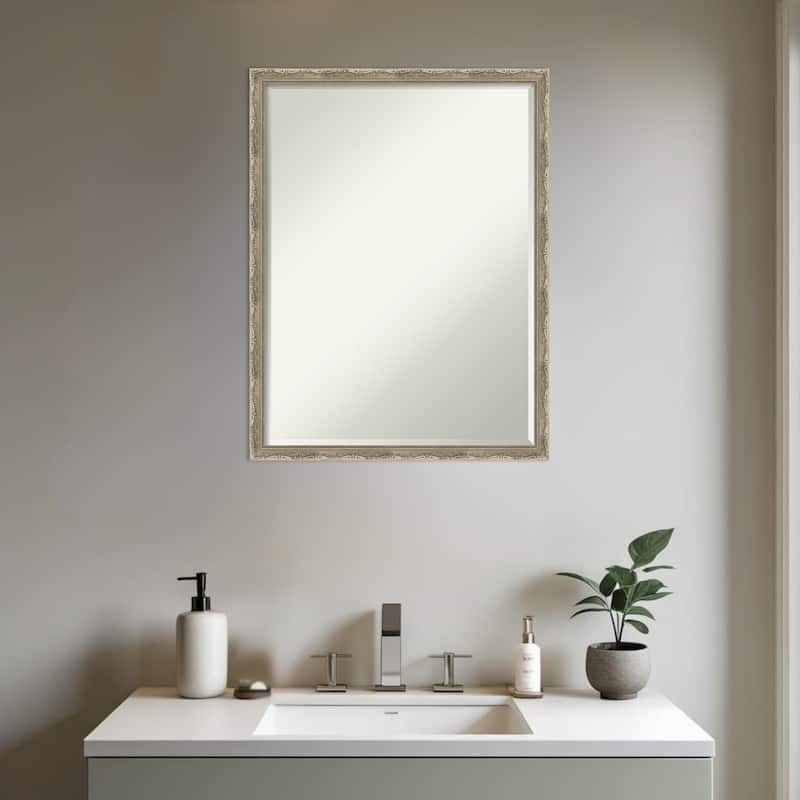 Mila Half-Inch-Bevel Wood Framed Bathroom Vanity Wall Mirror