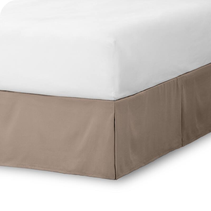 Bare Home Pleated Bed Skirt - 15-Inch Tailored Drop Easy Fit - California King - Taupe