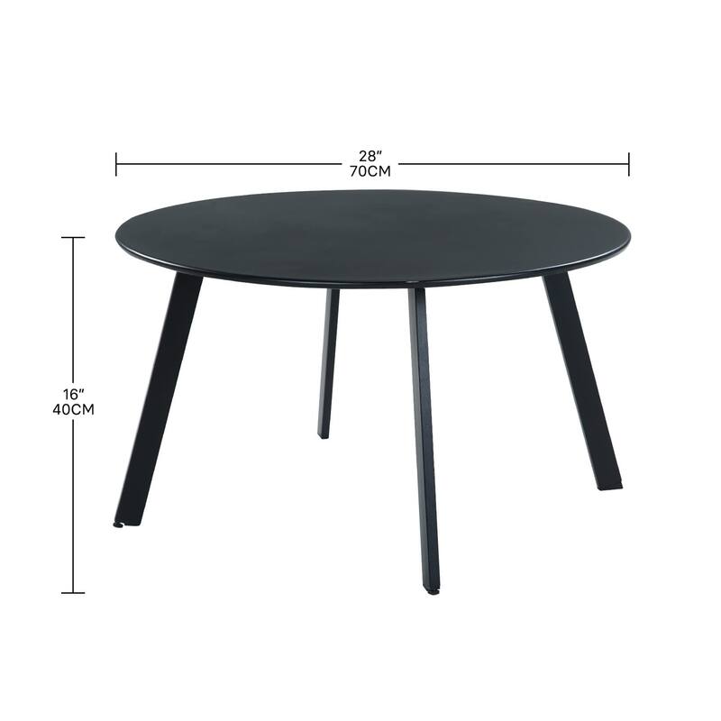 Outdoor Round Coffee Table, 28'' Patio Side Table for Backyard Patio Deck