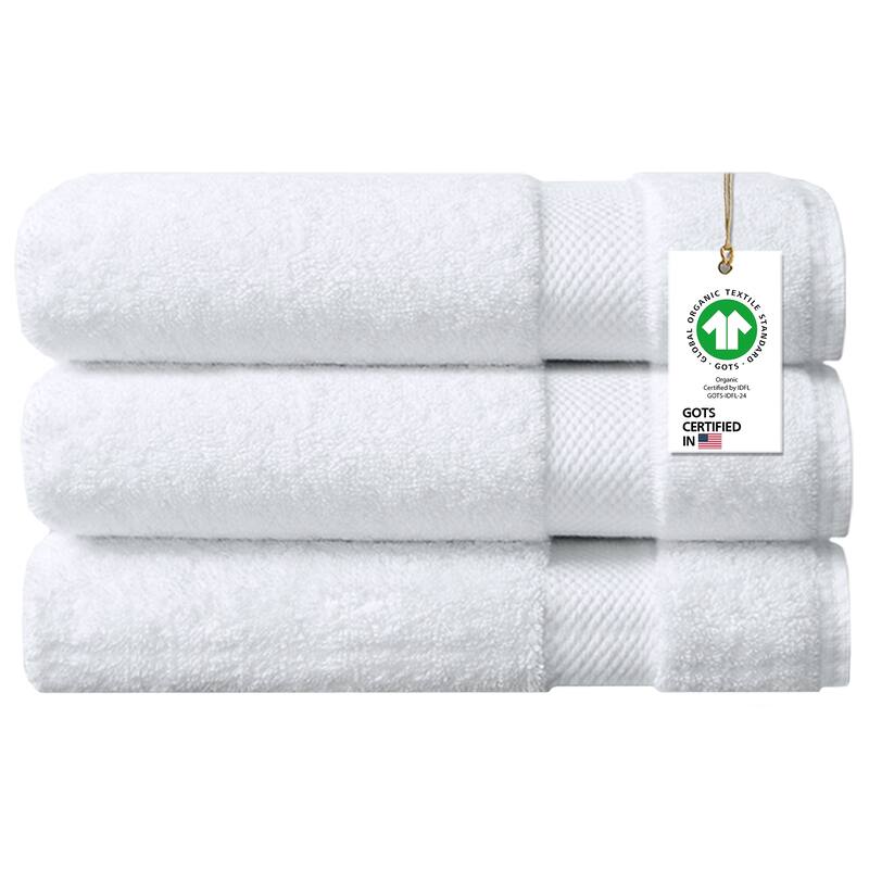 Delara Organic Cotton Feather Touch Quick Dry 650 GSM Bath Sheet, 36"X70"