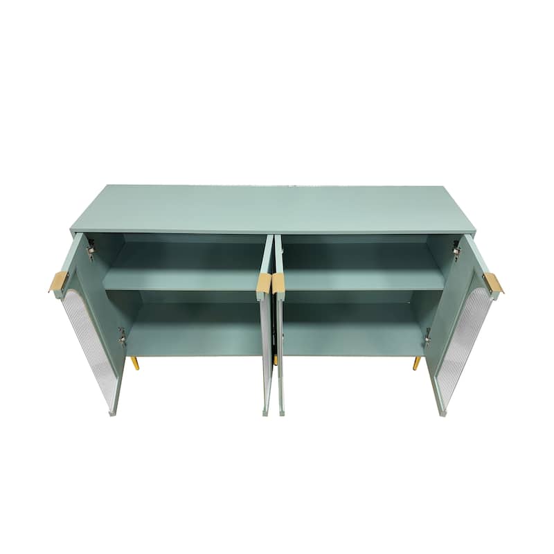 Accent Cabinet Lacquered Wooden Cabinet with 4 Glass Doors Sideboard Buffet Server Cabinet Storage Cabinet, for Living Room