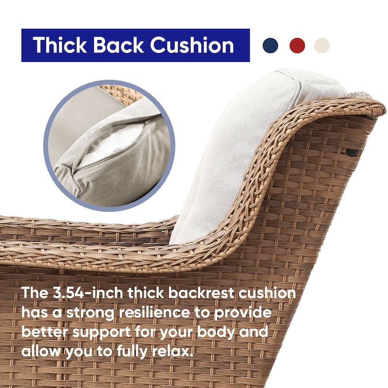 Gymojoy Wicker Patio Club Chairs with Olefin Weather-Resistant Cushions