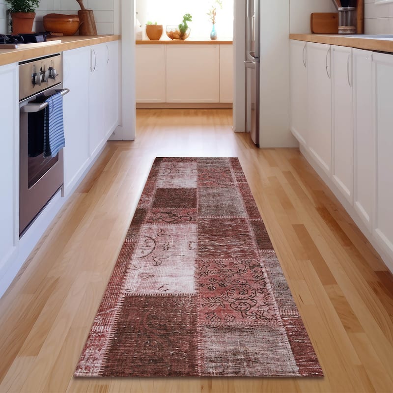 Premium Washable Super Soft Vintage Boho Mayfield Rug - Burgundy - 2' 3" x 7' 6" - Runner