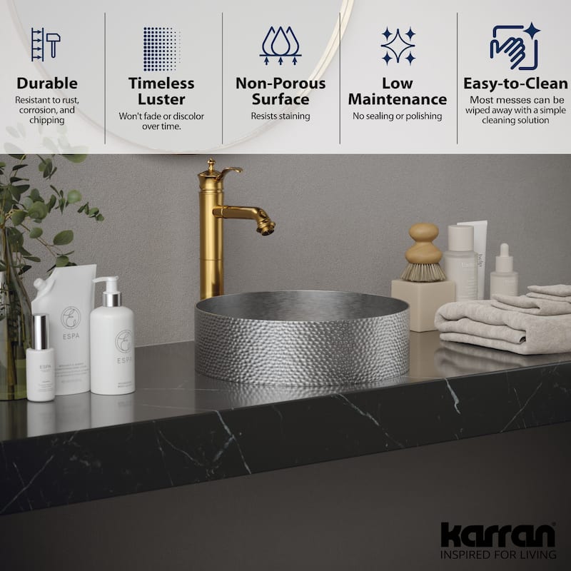 Karran Cinox Stainless Steel Round Vessel Sink