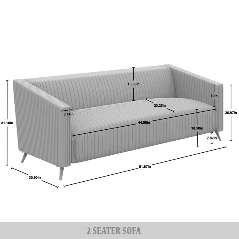 CraftPorch Corduroy Modern and Glamorous Velvet Upholstered 3-Piece Living Room Set