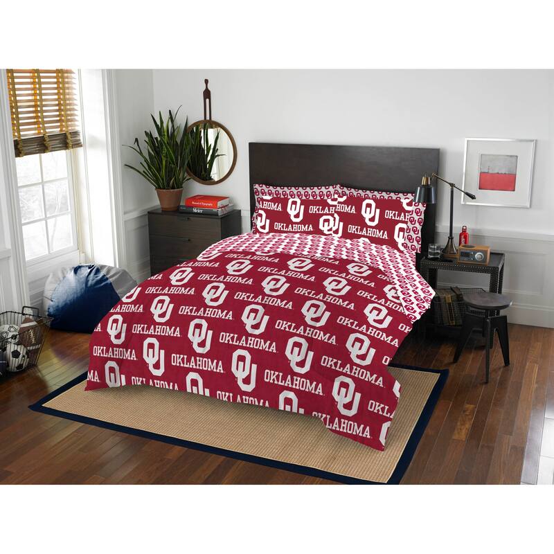 NCAA Rotary 7-piece Queen Bed in a Bag Set - Oklahoma Sooners - Queen