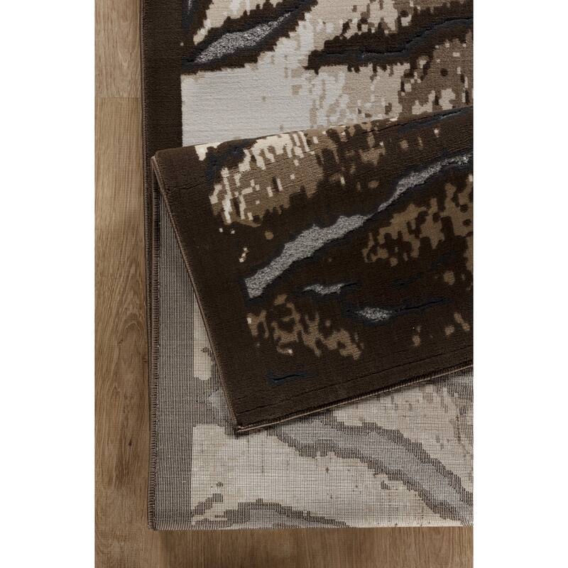 Brown 7 ft. 10 in. x 10 ft. 3 in.Luxury Area Rug, 0.43 Pile Height – Sophisticated Warmth for Any Room - 6' x 7'