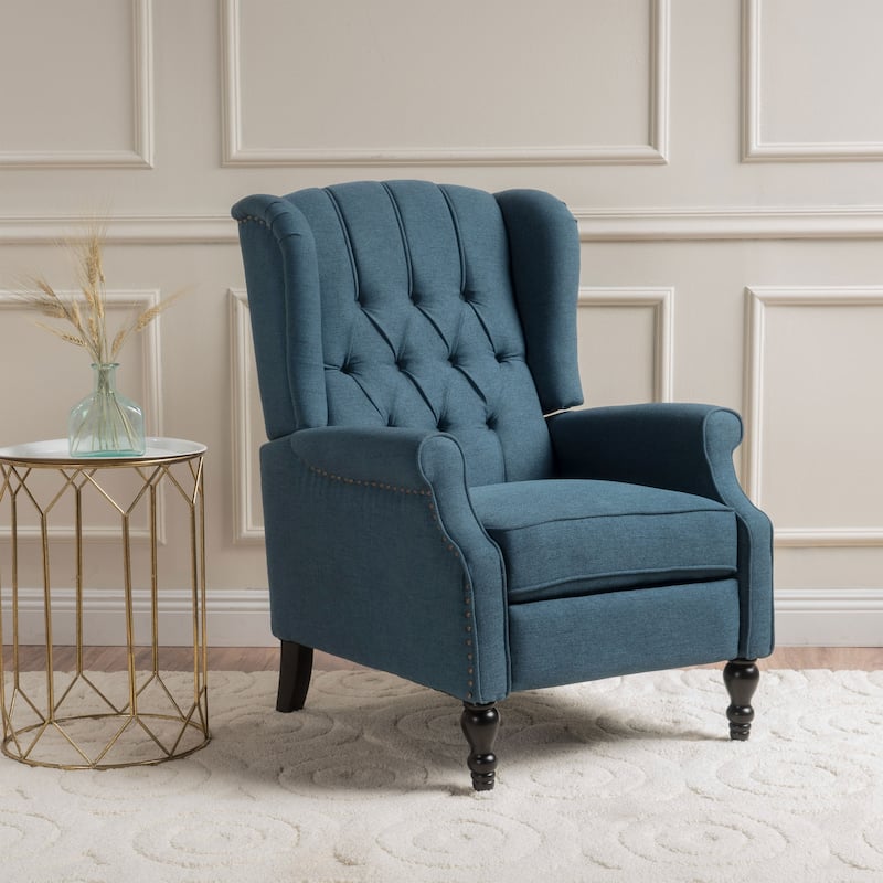 Walter Tufted Fabric Wingback Recliner Club Chair by Christopher Knight Home