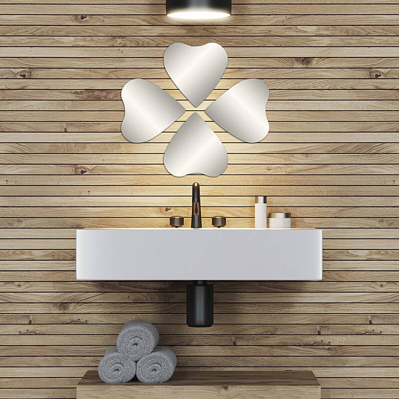 Small Decorative Wall Self Adhesive Shaped Mirrors - Set of 4