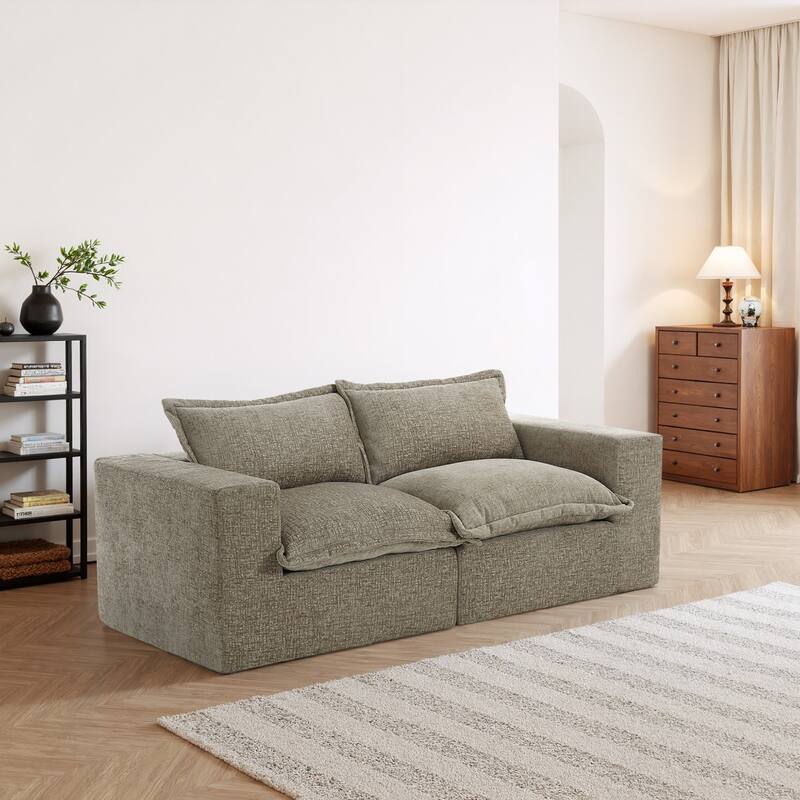 Comfy Cloud Chenille Upholstered Sectional Sofa with Pillow-Top Cushion