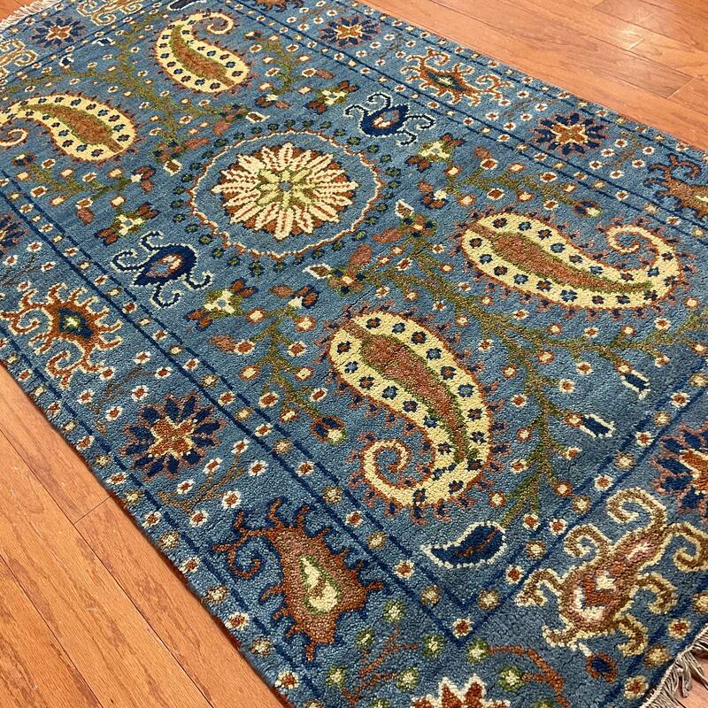 HERAT ORIENTAL Handmade Kazak Paisley Design Wool Rug - 3' x 5'