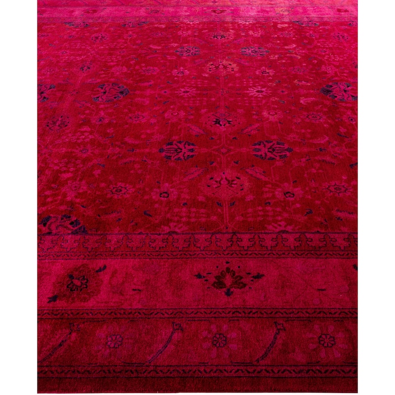 Overdyed One-of-a-Kind Hand-Knotted Area Rug - Pink - 9' 2" x 12' 1"