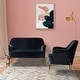 preview thumbnail 40 of 117, Barbara 43" Contemporary Velvet Loveseat Sofa with Goldtone Metal Legs by HULALA HOME BLACK