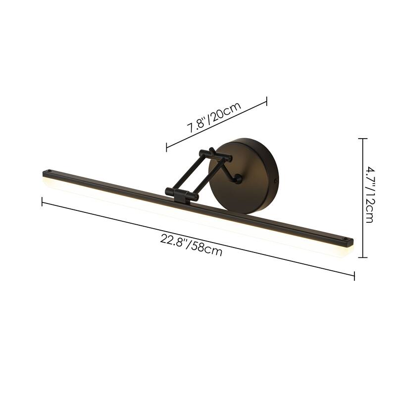 22.8" Mid-Century Modern Linear LED Bathroom Vanity Light Picture Frame Light