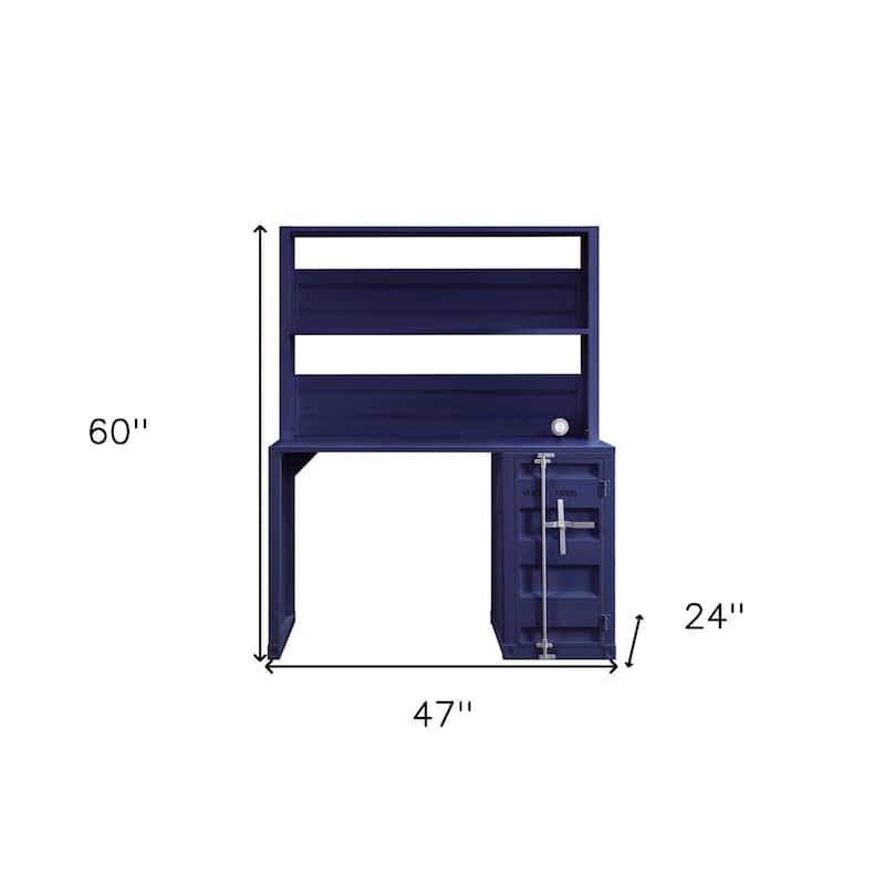 47" Blue Iron Writing Desk