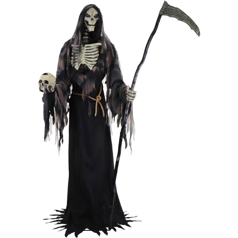 Haunted Hill Farm 7-Ft. Tall Khronos the Rotting Reaper, Premium Talking Halloween Animatronic, Plug-In