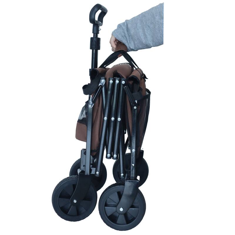 Expandable Dual-Layer Utility Wagon with 100% Extra Space - Grocery Cart for Camping, Shopping, Sports, Gardening, Fishing