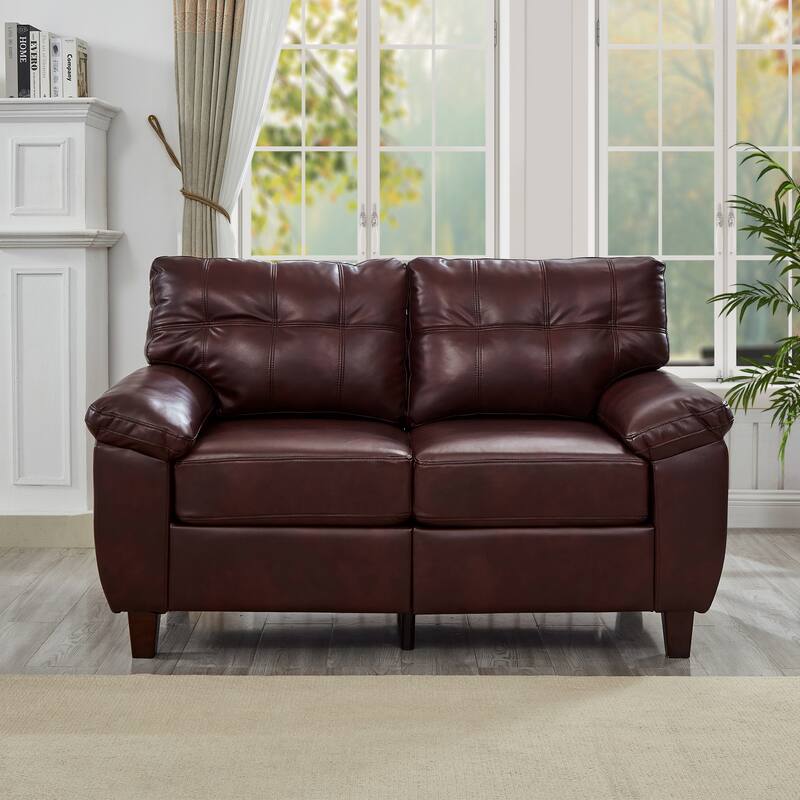 Roomfitters 59" Modern 2-Seater Loveseat Sofa, Comfortable Upholstered Small Couch with Padded Armrests for Living Room