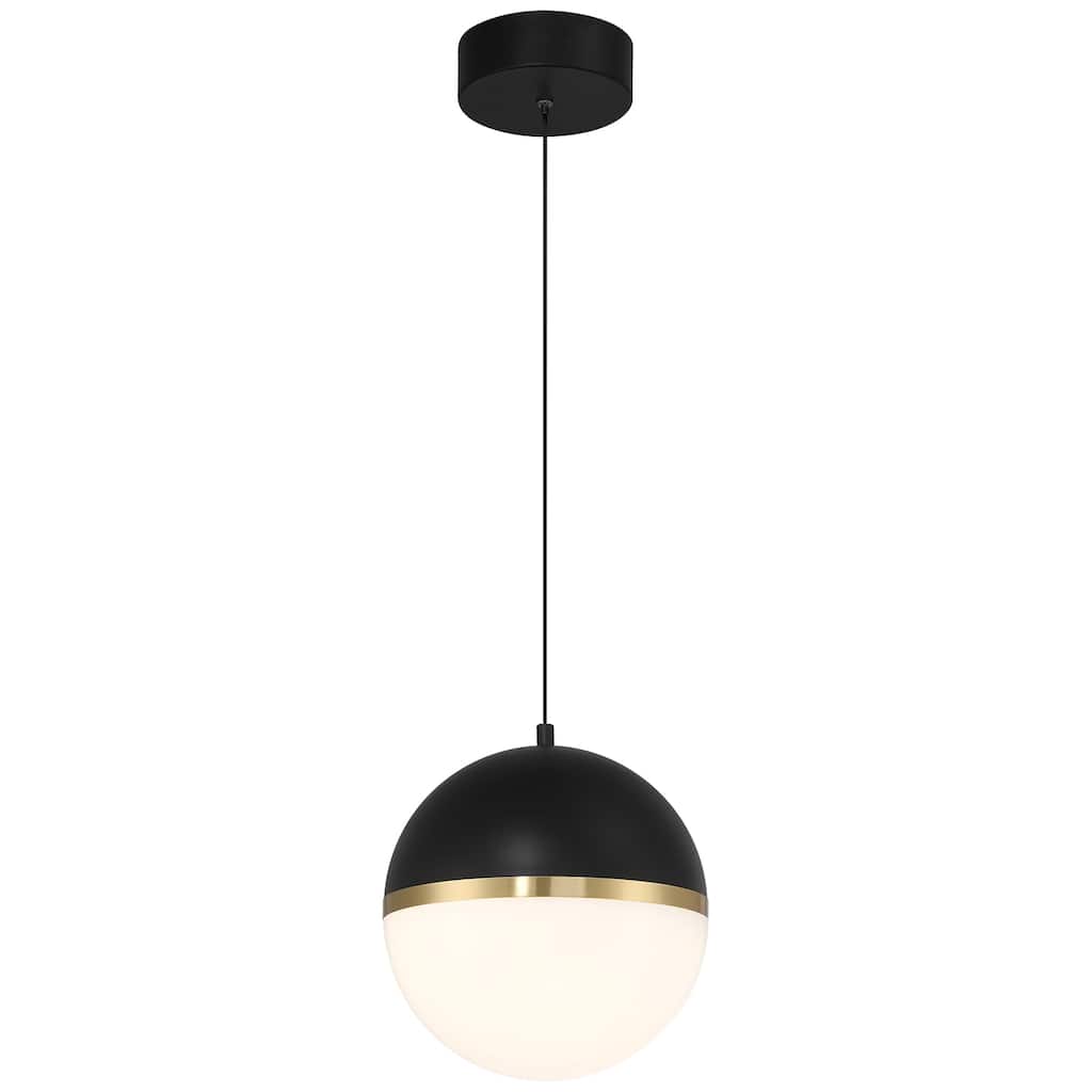 Access Lighting Unity LED Pendant - Black with Antique Brushed Brass