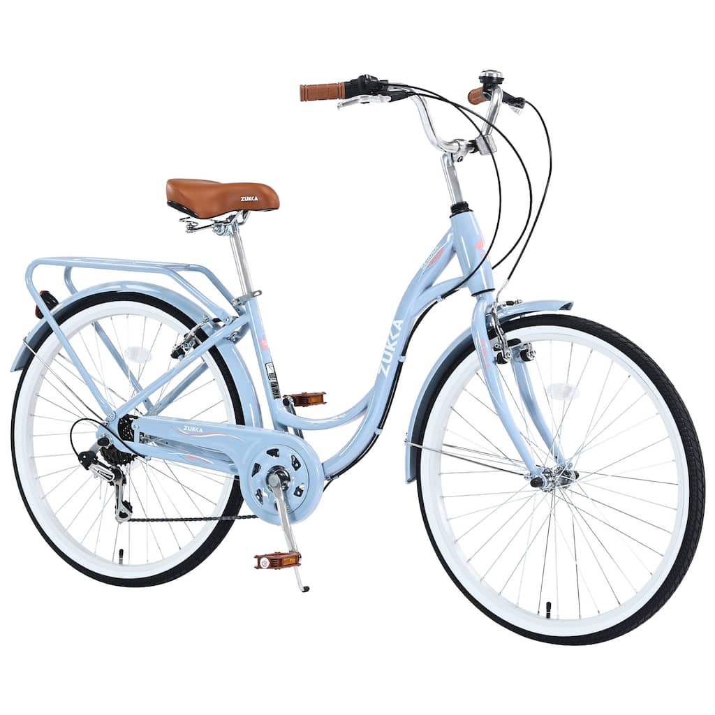 Ladies' Bicycle - Steel Frame, 7 Speeds, Multiple Colors - 26