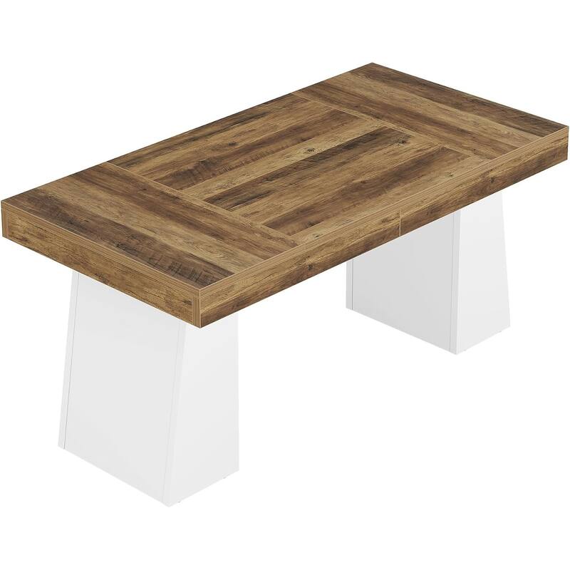 55 Inches Executive Desk with Double Trapezoid Base for home office